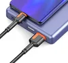 Mikro USB Tip-C Kabloları 2.4A Samsung Huawei Xiaomi Için Hızlı Şarj Örgülü Veri Kablosu Çift Renk Kordonları Kablosu