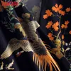 Femmes oiseau fleurs imprimer col en V à manches longues dames Vintage Mini robe Vestidos 3A132 210416