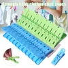 Clothing & Wardrobe Storage 24Pcs/set Clothes Pegs Strong Windproof Laundry Clothespins Plastic Clip Hangers For Underwear Socks Drying MOUN