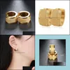 Hoop & Hie Earrings Jewelry Gold Color Stainless Steel Fashion Statement For Women Brincos Wholesale Gift Drop Delivery 2021 Xnfzy