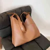 Shopping Bags Minimalism Fashion Solid Color Tote Bag for Women High Quality Thick Leather Shoulder Purse Female Shopper Black 1 New 220309