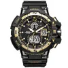 Smael merk sport horloge mannen nieuwe waterdichte mode militaire klok shock heren luxe analoge quartz dual display polshorloges x0524