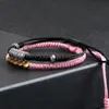 Link łańcuch 2PCS/zestaw hanmade tybetańskie buddyjskie bransoletki powodzenia urok miedziane koraliki bransoletki na kochanek Regulowany węzły bransoletka fa fa fa