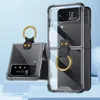 Étuis de support d'anneau transparent coque dure pour Samsung étui de téléphone portable coque d'écran pliant Z Fold 3 housse de protection