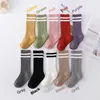 Barn Bomull Strumpor Vår Höst Striped Student Kids Boys Girls High Tube Sock M3607