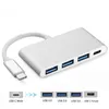 4 in 1 HUB Adapter USB-C Type-C Hubs USB 3.1 to 4-Port USB3.0 HD RJ45 Ethernet Network Type C Adapters for Macbook Other Digital Devices