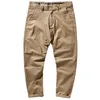 Herenbroek Amerikaanse retro zwaargewicht geweven casual tooling mode slanke chino elastische gewassen oude twill kaki rechte broek