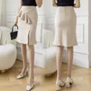 Korean Fashion Skirts High-waisted Woman Summer Solid Mid-shirt Sexy Lotus Leaf Edge Women Clothing for Female 210427