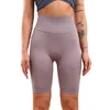 Yoga-Outfit, graue Biker-Shorts für Damen, hohe Taille, sexy Fitnessstudio, Sportbekleidung, Push-Up, enge BuLifting-Übung, Laufen, fünfte Hose