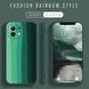 Square Rainbow Liquid Silicone Cases For Xiaomi Redmi Note 10 9Pro 10S 9S POCO F2 Pro 10T Lite 11 Lite Pro Phone Cover