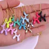 20pcs、3Dエナメル風船の魅力Poodle Dog Gold Color Pendants Diy工芸品ネックレスブレスレット所見ジュエリー