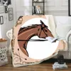 3D скакование лошади животных принты теплые бросок одеяла мягкий шерпский шерстяной телевизор одеяло диван путешествия постельное белье детские детские листы для кровати