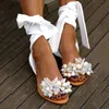 2021 Sandały Ręcznie robione Kobiety Płaskie Sandały Kostka Pasek Zroszony Specjalne Buty Damskie Sandały Plus Size 35-43 Y0721