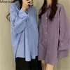 Autumn Korean Oversized Fashion Women Blouses Shirts Lantern Sleeve Turn-down Collar Sunscreen Tops Casual Loose Blusas 210513