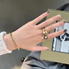 Korea's New Exquisite Geometric Simple Index Finger Ring Fashion Temperament Versatile Open Ring Elegant Women's Jewelry