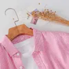 Houndstooth клетчатые рубашки с короткими рукавами для мужчин поворотный воротник повседневные топы летние льняные базовые розовые тонкие подходят мужская одежда 210601