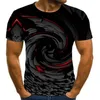 Herren-Grafik-T-Shirt, modisch, 3 digitale T-Shirts, Jungen, lässig, geometrischer Druck, visuelle Hypnose, unregelmäßiges Muster, Tops, Eur, Übergröße, XXS-5XL