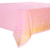 toalha de mesa de plástico rosa