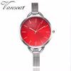 Armbandsur Vansvar Brand Women Silver Mesh Colorful Dial Watch Luxury Rostfritt Stål Quartz Klockor Relogio Feminino Drop