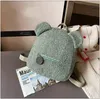 Backpack Portable Plush Autumn Winter Lamb Fleece Women's Cute Bear Shaped Children Travel Shopping Rucksacks Bolsos