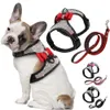 Fashion Reflective Diamond Bling Bowknot Dog Harness Nylon Pet Leash Small Medium Dog Harnesses Vest Pet Supplies D30 210712