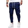 Erkekler Pantolon Hip Hop Harem Pantolon Joggers Katı Çok Cep Parça Pantolon Erkek Elastik Siyah Ter Rahat Sweatpants 4XL 210603