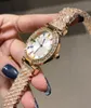 Marka zegarek dla kobiet dziewczyna kolorowy kryształowy styl stalowy metalowy zespół kwarcowy luksusowy zegarek DI32