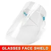 Safety Transparent Clear ECO PET Transparent with Glass Frame Plastic Reusable Protective Anti-splash and Fog Face Shield Mask DAA199