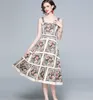 summer Fashion Designer temperament Women's dress Floral Print Bohemia Maxi Dresses 210531