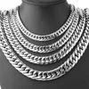 Naszyjniki męskie duże długie łańcuchowe stalowe stalowe srebrny naszyjnik męski akcesoria łańcuchy szyi biżuteria na modzie steampunk9904636