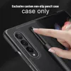 Antifingerprint Thin Leather Case för Samsung Galaxy Z Fold 3 5G Fold3 Fashion Pen Holder Design Telefon Cover7165289