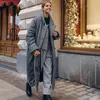 Parkas largas de plumón para mujer, abrigos con cinturón de lazo de invierno a la moda, chaquetas elegantes de algodón con botones cubiertos sólidos para mujer