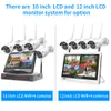 Hiseeu 8CH Système de vidéosurveillance sans fil 1536P 1080P Kits NVR wifi Extérieur 3MP AI Caméra IP Système de sécurité Surveillance vidéo Moniteur LCD