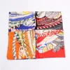 Scarves Scarves Twill Silk Scarf Women Colored Feathers Printing Square Scarves Fashion Wraps Female Foulards Large Hijab Shawls Neckerchief 2024 new 130*130CM