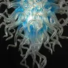 Blauw Heldere Kleur Hanglampen Handgeblazen Glas Crystal Kroonluchters Nordic Style LED Lichtbron 24 bij 44 inch