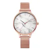 Montre pour femme, Bracelet en acier inoxydable, 38mm, or Rose, Surface en marbre, cadeau Simple à la mode pour petite amie