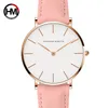 2022 Kwarcowy Wrlosatch Luxury Women Zegarki Relogio Feminino Hannah Martin Skórzany zespół Rose Gold Wodoodporny Damski Fit Style Clock