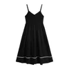 Sweet Spaghetti Strap Black Dress Mulheres Sem Mangas Slim Elegante Party Club Vestidos Mid-Long Summer Stylish ROK Y2K Vestidos 210515