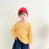 春の韓国風の女の子Tシャツ長袖ブラウス子供服E3016 210610