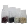 Frosted Stand Up Matte Plastic Zipper Bag Translucent Flat Bottom Pouch Coffee Snack Cookie Packaging Pouches