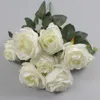 10 Heads Big Artificial Rose Flower Bouquet Flores Artificialales Wedding Home Fall Decorations Fake Flowers Fleur Artificielle