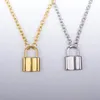100% de aço inoxidável cadeado cadeado colar para mulheres ouro / cor de prata metal cadeia de metal gargantilha amizade colar pingente colares