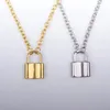 100% Stainless Steel Padlock Lock Necklace For Women Gold Silver Color Metal Chain Choker Friendship Collar Pendant Necklaces278W