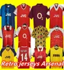 قمصان كرة القدم الرجعية Arsen Highbury Home Football Shirt Pires Henry Reyes 02 03 04 05 06 98 99 Bergkamp 94 95 Adams Persie 96 97 Galla 86 87 89