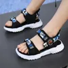 Summer kids sandals for girls boys' ribbon casual Beach Shoes boys' anti slip wear resistant children's Shoes Korean fashion