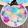 Microfiber Plus Tassel Round Beach Ręcznik do kąpieli Joga Mata Tie-Dye Seria CCF6032