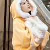 Gypsy Woolen Women Coats and Jackets Winter Boho Yellow Hooded Coat Keep Warm Autumn Lace-up Cardigan Vintage 210603