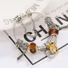 Charme Pulseiras CHIELOYS Cor Prata Amor Coração Beads Colorido Bonito Pulseiras de Penas Para Mulheres Esposa Jóias DIY Fazendo Gift328J