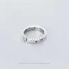 100% 925 Sterling Silver Gravar Fantasia Charme Estrelas Moda Moda Anéis Dedo Para As Mulheres Ajustável Fêmea Feminina Jóias 210707