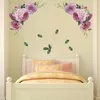 Wandaufkleber im Malstil, große rosa Pony-Blumen für Wohnzimmer, Kinder, Heimdekoration, Aufkleber, Tapetenwandbild